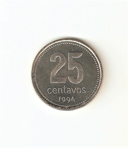 Monedas Argentinas 25 Centavos 1994 Inglaterra N° Finos Ex