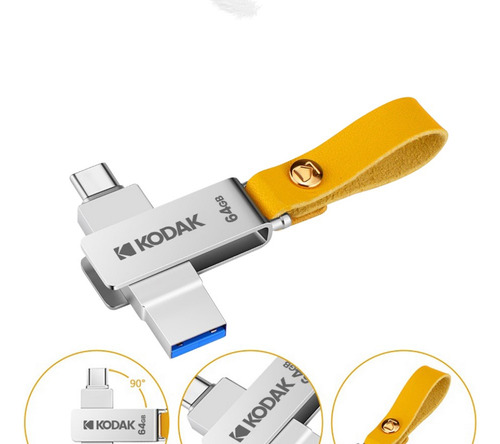 Disco flash Kodak 3.1 de 64 GB K243C Unidade flash USB Otg Dual Type C