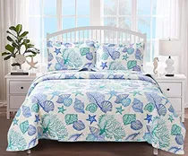 Comprar Juego De Colchas Ycosy Coastal Beach De 3 Piezas, Tamaño Ful