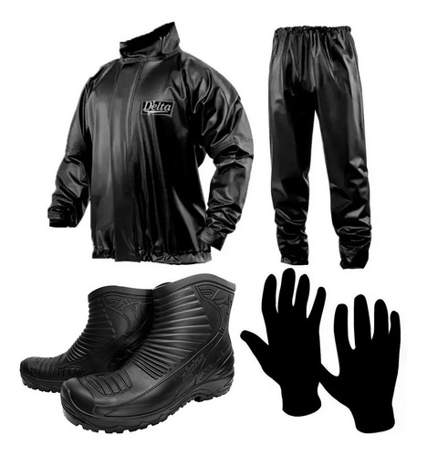 Imagen 1 de 6 de Traje Equipo De Lluvia Delta Brasil + Botas + Guantes - Sti