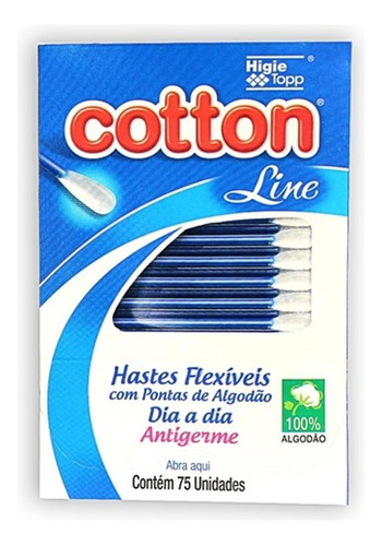 Cotonete Cotton Line 75 Unidades 100% Algodão