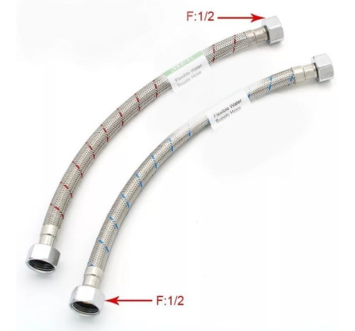 2 Flexible Agua 1/2 40cm Hi-hi Extra Reforzado