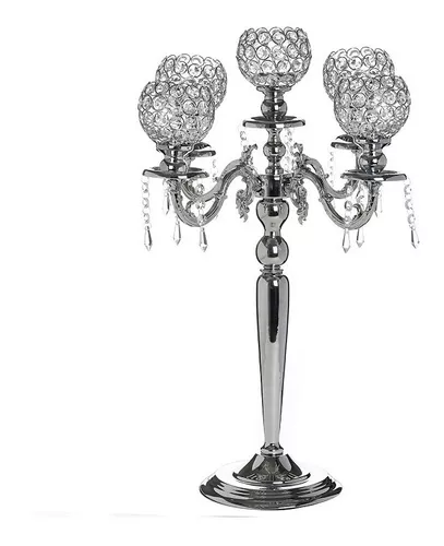 Porta Vela Cristal Candelabro Amsterdam para eventos y decoración.  Decoragloba