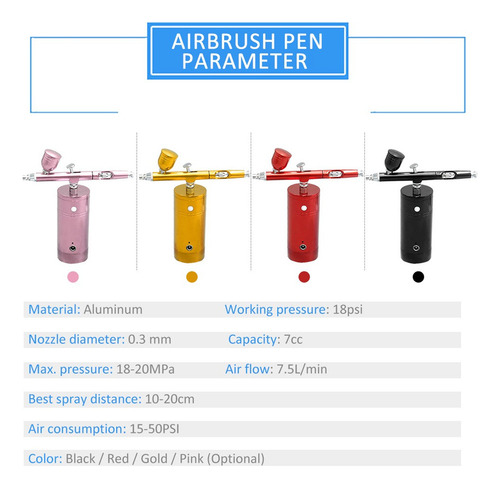 Kit De Aerógrafo Recargable Compresor De Aerógrafo Portátil