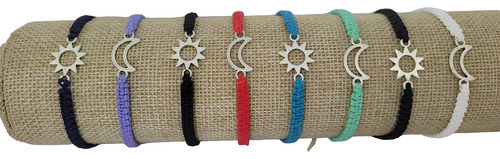 Pulsera Para Compartir Sol Y Luna Turquesa Y Verde Agua 36 Cm