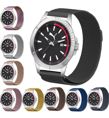 Correa Malla Milanese Premium Para Reloj Puma 20 Mm Cuotas sin