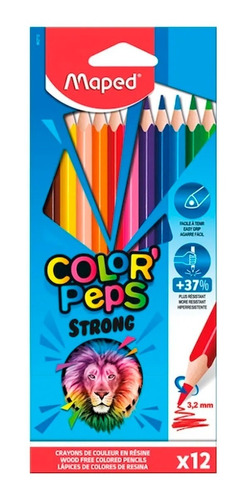 Lapices Maped Color Peps Strong X 12 Largos 862712 Canalejas