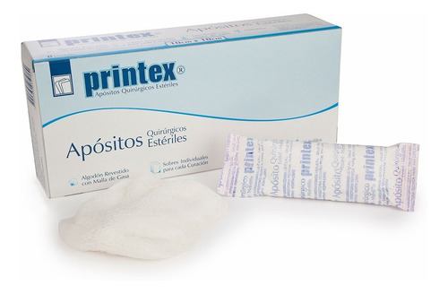 Imagen 1 de 5 de Aposito Gasa Quirurgico Esteril 10x20 Printex 5 Unidades