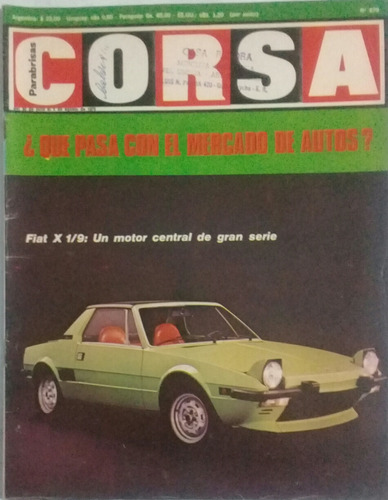 Corsa 479 Fiat X 1/9, Que Pasa Con El Mercado De Autos? 