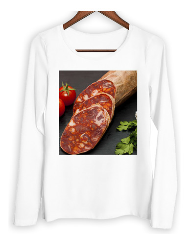 Remera Mujer Ml Salame Chacinado Fiambre Comida Chorizo P2