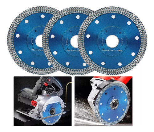 3pz Discos Diamante, Mármol, Granito, Porcelanato, Cerámica Color Azul