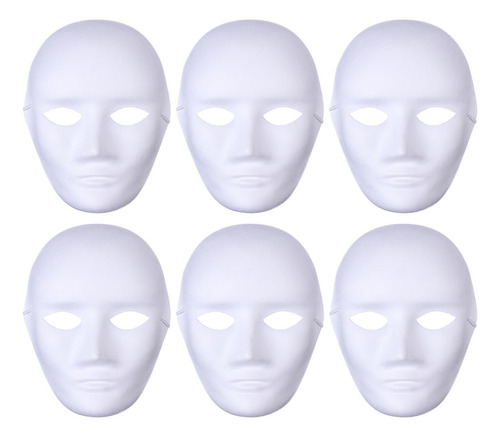 Máscara Sin Pintar, Máscara En Blanco, Manual, 6 Piezas