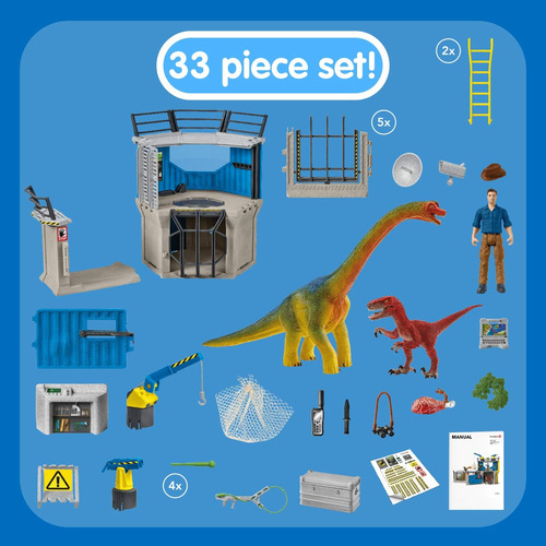 Schleich Dinosaur Toys Science Playset - Juego De 33 Piezas