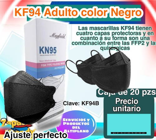 Mil Cubrebocas Kn94 Coreana Myfield Seguro Comodo Negro