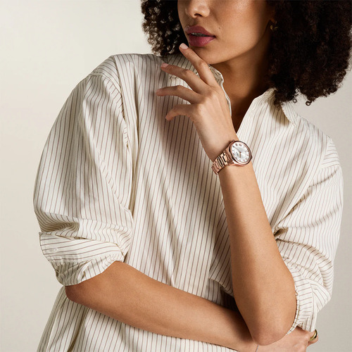 Reloj Para Mujer Es5394 De Acero Inoxidable Oro Rosa Fossil