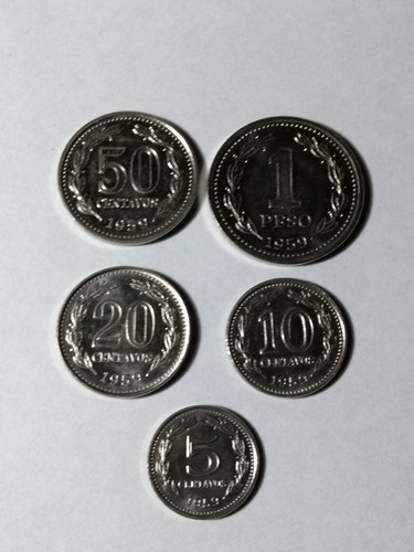 Monedas De 5-10-20-50- Y 1 Peso 1959 Sc