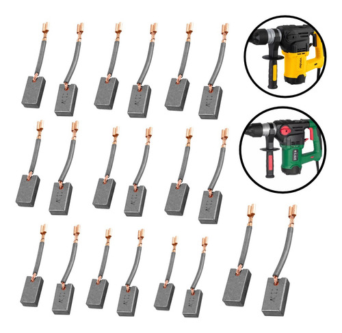 Kit 10 Carvão Para Martele Mpv1500 Mpd1500 127/220v