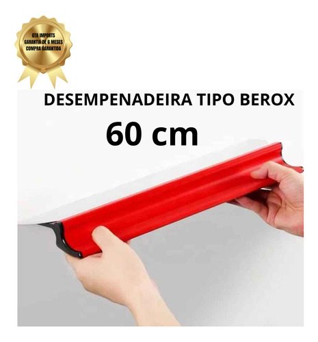 Desempenadeira Aço Inox Reforçada Massa Corrida 60cm