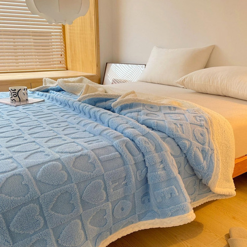Manta De Felpa Extragrande, Suave Y Gruesa 200*180cm Azul