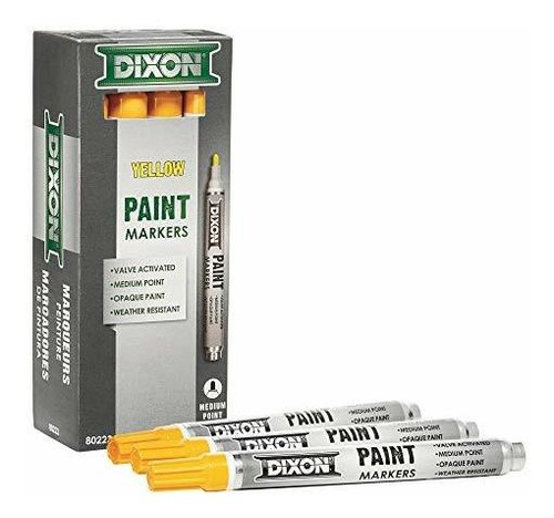 Dixon Industrial Paint Marcadores, Medio Tip, Caja De 12 Mar