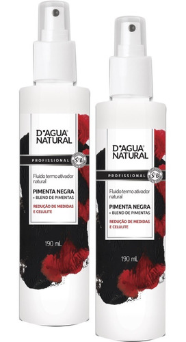 2un Fluido Termo Ativador Pimenta Negra 190ml D'agua Natural