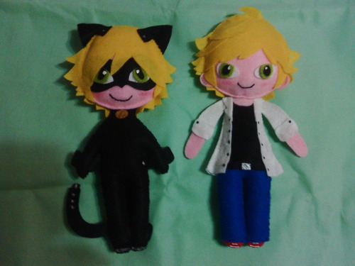 Miraculous Muñecos Chibi Adrian Marinette Ladybug Catnoir