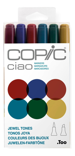 Set Marcadores X 6 Colores Colores Copic Ciao Jewels 
