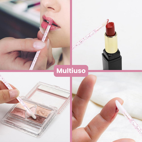 50 Pincel Aplicador Descartável Batom Gloss Limpeza Cílios