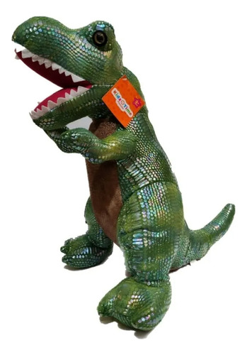 Dinosaurio T Rex Kidz Time Peluche De 50 Cm Verde Musgo
