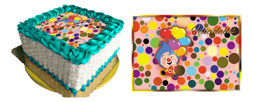 Oblea Rectangular Para Pastel Plim Plim En Tinta Comestible