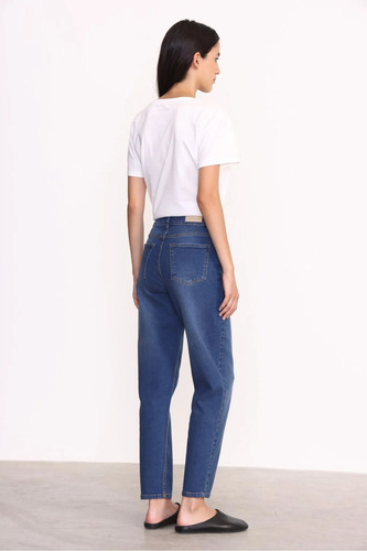 Jean Mom Mujer Basic Blue Yagmour Azul Acero Jean 28