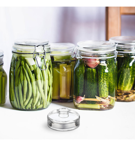 Tarro Pesado Para Fermentación De Vidrio, Boca Ancha, Tapa D