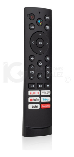 Control Remoto Compatible Con Pantallas Hisense Android Tv Erf3b90h + 4 Pilas AAA