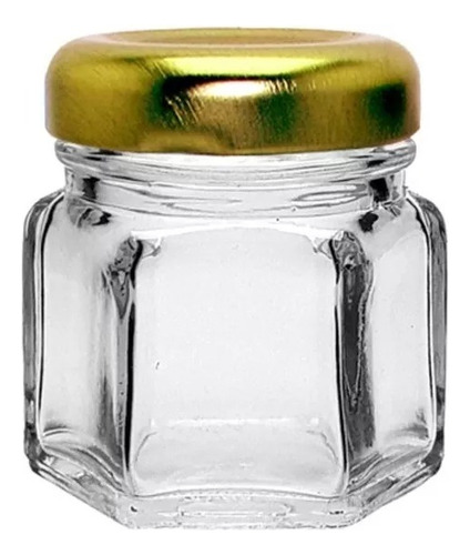45 Mini Pote De Vidro Sextavado 40ml - Postagem Rápida!