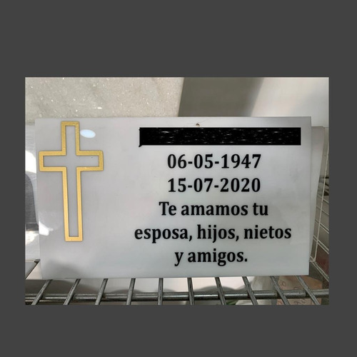 Placa De Acrílico 11x19 Obras Funerarias. 