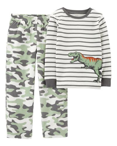 Pijama 2 Piezas Dinosaurios Algodon Y Micropolar Carters 5t