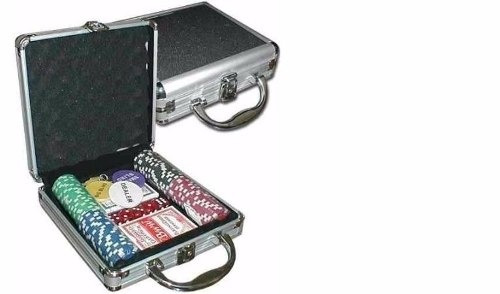 Maletin Set De Fichas Poker 100 Fichas Estuche De Lujo