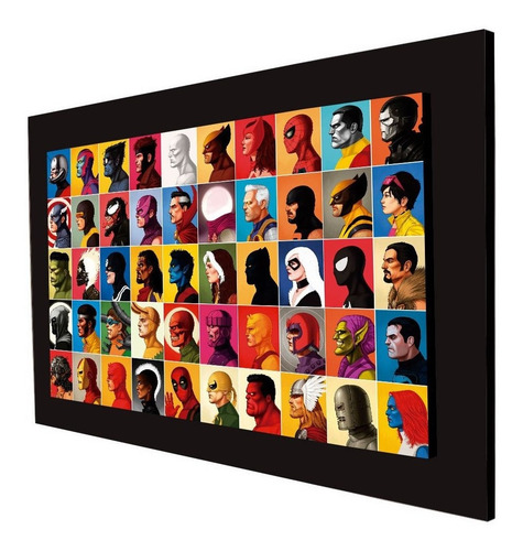 Imagen 1 de 3 de Cuadro 60x40cms Decorativo Marvel Faces+envío Gratis