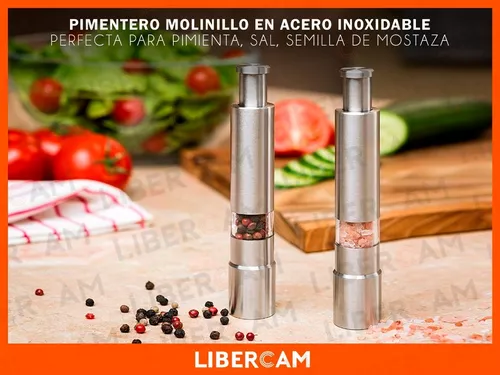 Pimentero Eléctrico, Acero Inox, Ideal Sal / Pimienta, Luz, Cuchillas  Cerámicas Alta Precisión, Bomann, Plata, , PSM 437 CB