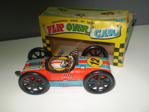 Flip Over Car Antiguo Juguete Auto A Cuerda Japon Yone Chapa