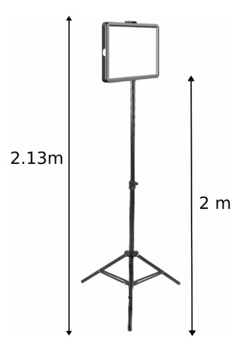Combo 2 Tripodes Aro De Luz 26 Cm + Panel Fotografia Led Color Negro Veoquiero