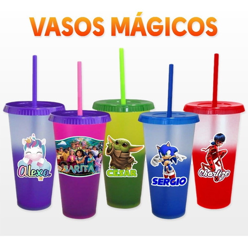 Vasos Mágicos Cambia De Color Personalizados Pack 30 Piezas