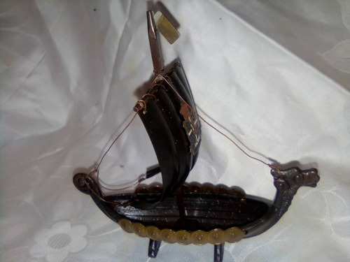 Antiguo Barco Vikingo Kobenhavn En Miniatura En Perfecto Est