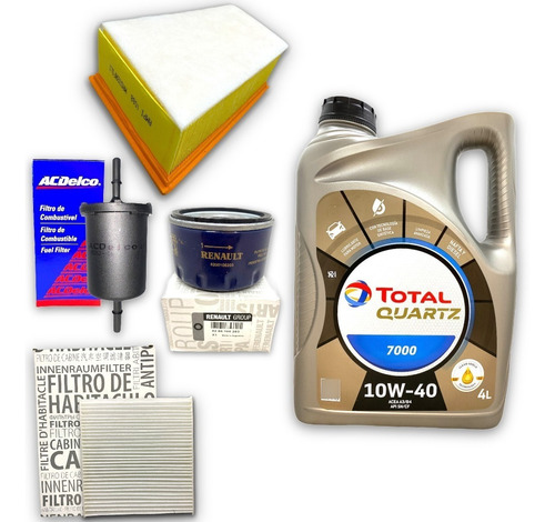 Kit Filtros + Aceite Total 7000 Renault Kangoo K4m 1.6 16v  