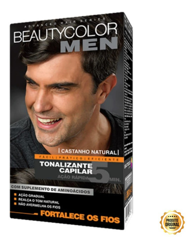 Tonalizante Gel Beautycolor Men Homem Sem Amônia Prático Cor Castanho Natural