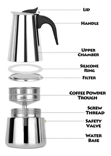 Cafetera Moka Pot, Tazas De Espresso Y Café Con Leche, Estuf