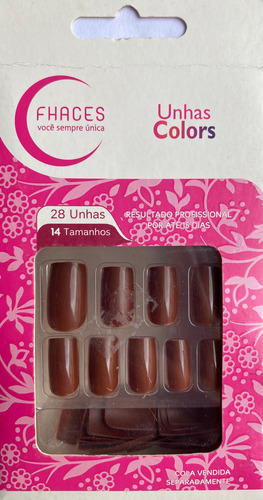 Unhas Postiças Fhaces Colors 28 Unidades Cor Vermelho Vivo Cor Chocolate