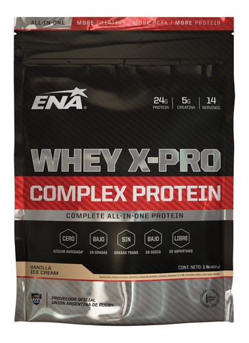 Proteina Whey X Pro Ena 453 Gr ( 1 Lb ) Potenciada Creatina 
