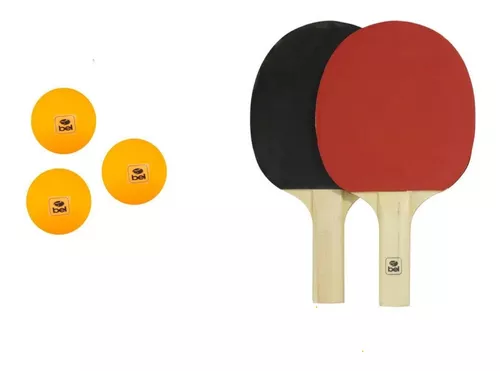 Kit Ping-Pong 2 Raquetes + 3 Bolinhas Bel