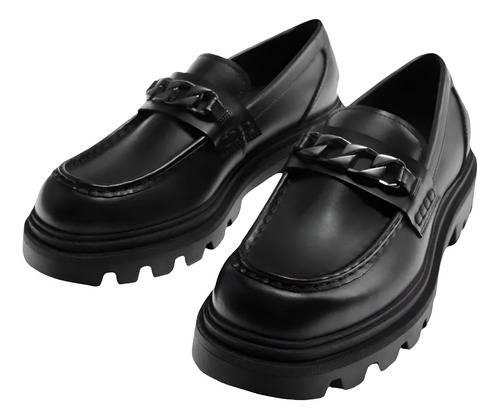 Tênis Mocassim De Tira Com Detalhe De Aplique Metálico